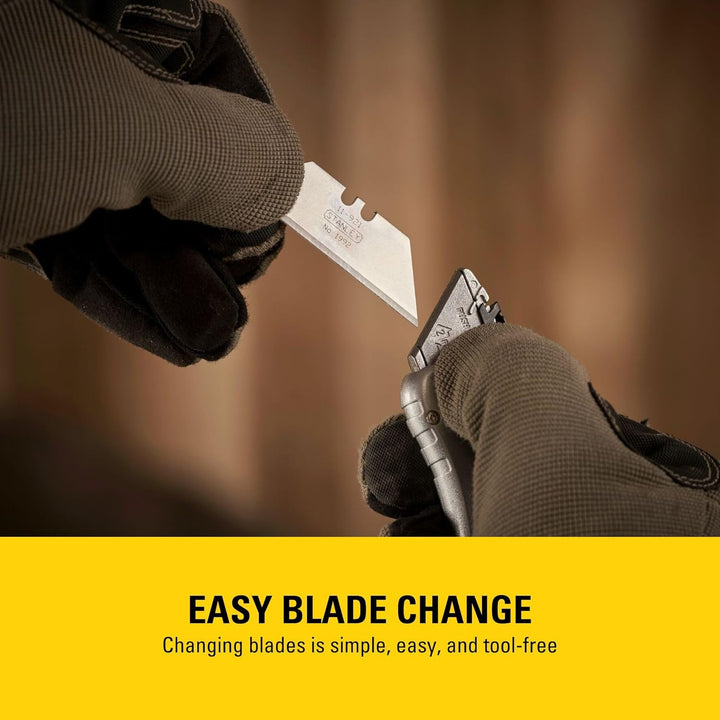 STANLEY Sportmesser Quickslide (145 mm Länge, kompaktes Messer für Beruf & Freizeit, Metallkorpus fü