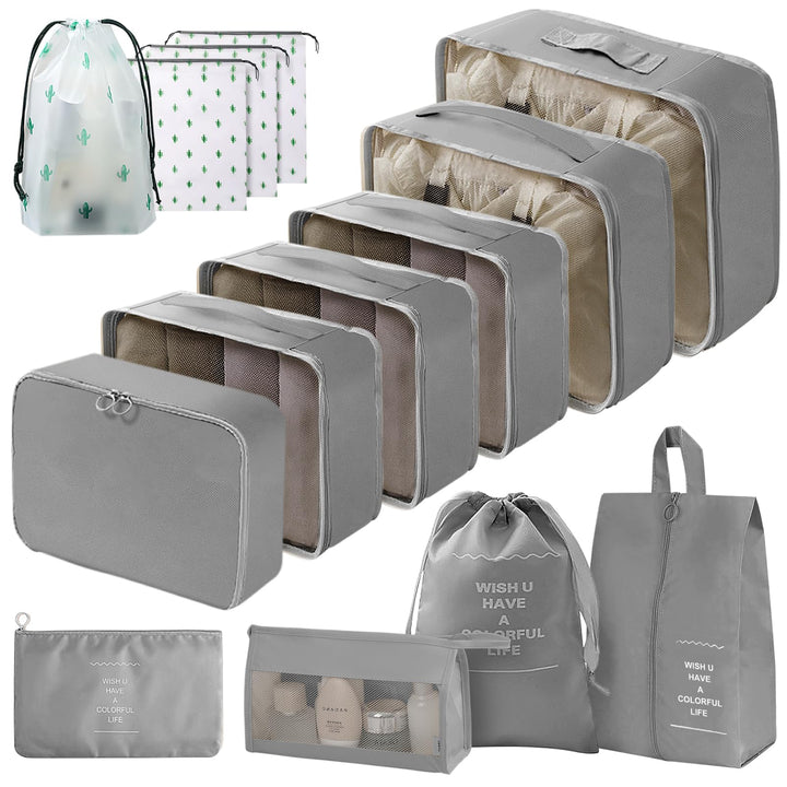 Koffer Organizer Set, 14 Stück Wasserdicht Packing Cubes, Multifunktionale Travel Packwürfel, Koffer
