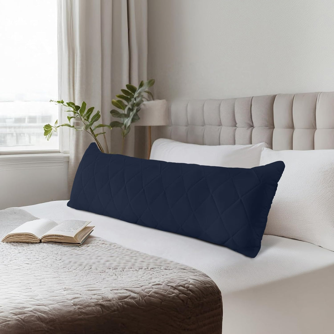 Utopia Bedding Seitenschläferkissen Körperkissen Schwangerschaftskissen | 40x145 cm Blau Bezug aus g