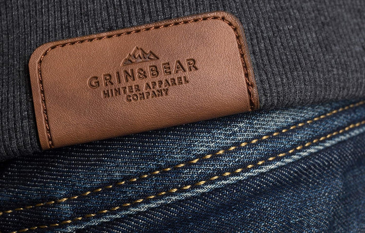 Grin&Bear Herren Hoodie Sweatshirt mit geprägtem Logo GEC017, XXL Anthrazit