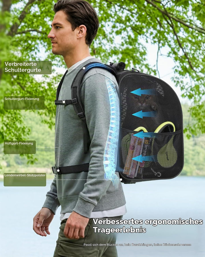 pecute Rucksack Hunde &amp; 2 Kleine Katzen, Katzentrage, Haustier Handtasche und Rucksack, Haustiertrag