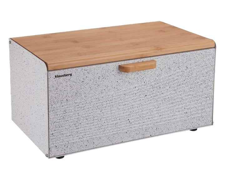 Klausberg Brotbox Brotkasten Brotkiste Holz Edelstahl Brotkorb KB-7466 weiss, Weiss