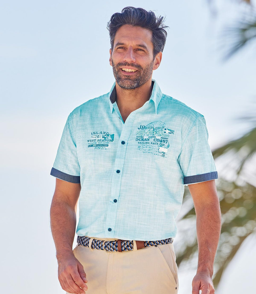 ATLAS FOR MEN - Herrenhemd - Kurze Ärmel - Verfügbar in grossen Grössen von M bis 5XL M Vert D'eau,