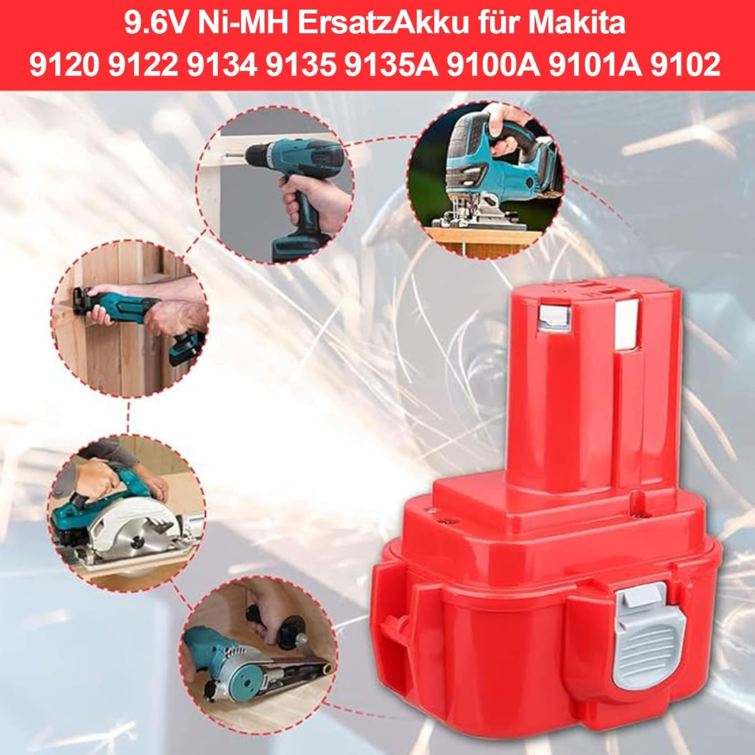 VANTTECH 2 Stück 9,6V 4,0Ah NI-MH Ersatz für Makita 9120 9122 9134 9135 9135A 9100A 9101A 9102 6261D