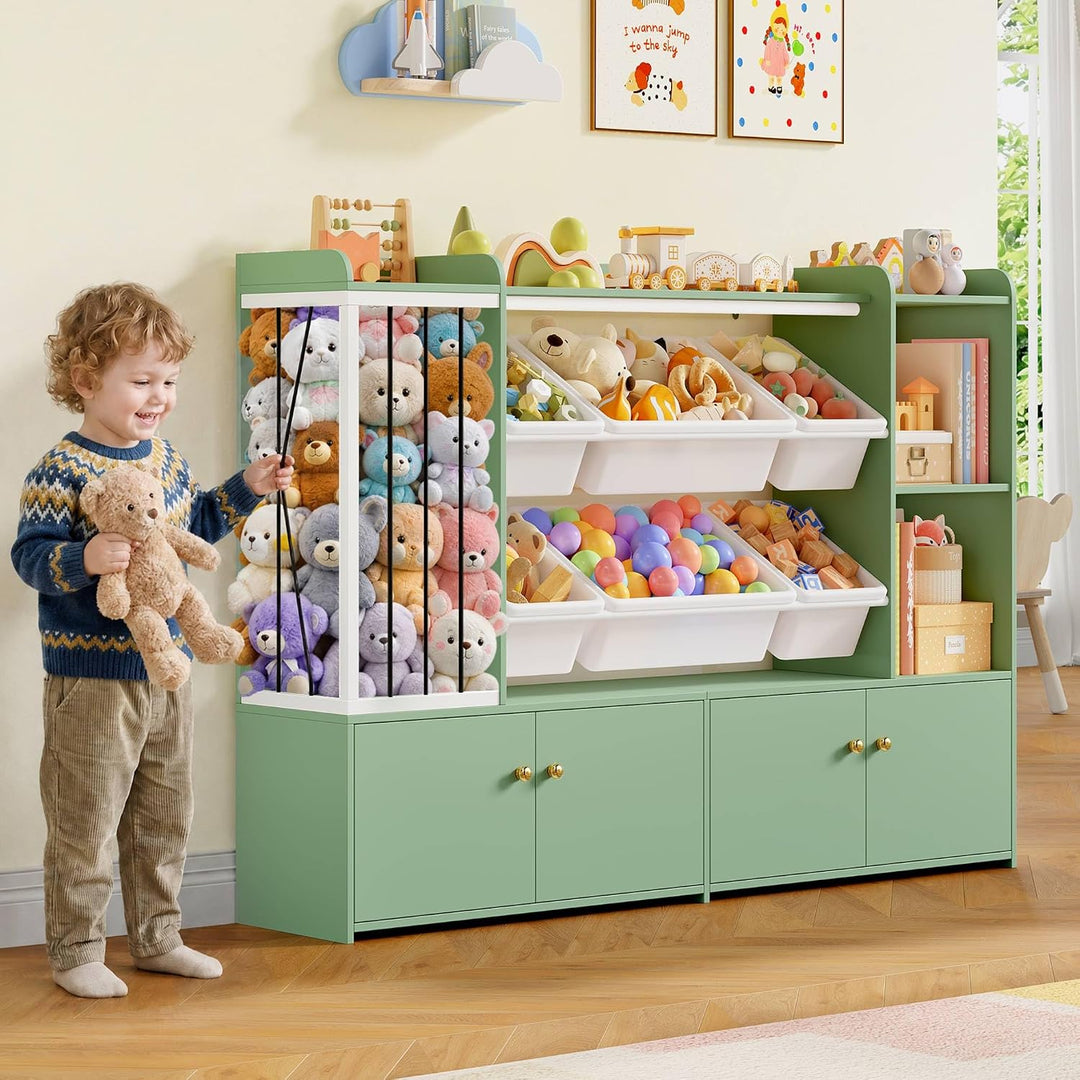 FOREHILL 137cm Kinderregal für Kuscheltier Aufbewahrung, Kinderzimmer Möbel | Kinderregal für Stofft
