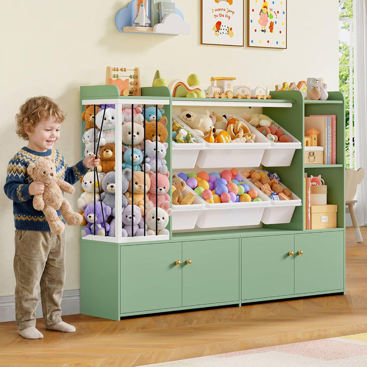 FOREHILL 137cm Kinderregal für Kuscheltier Aufbewahrung, Kinderzimmer Möbel | Kinderregal für Stofft