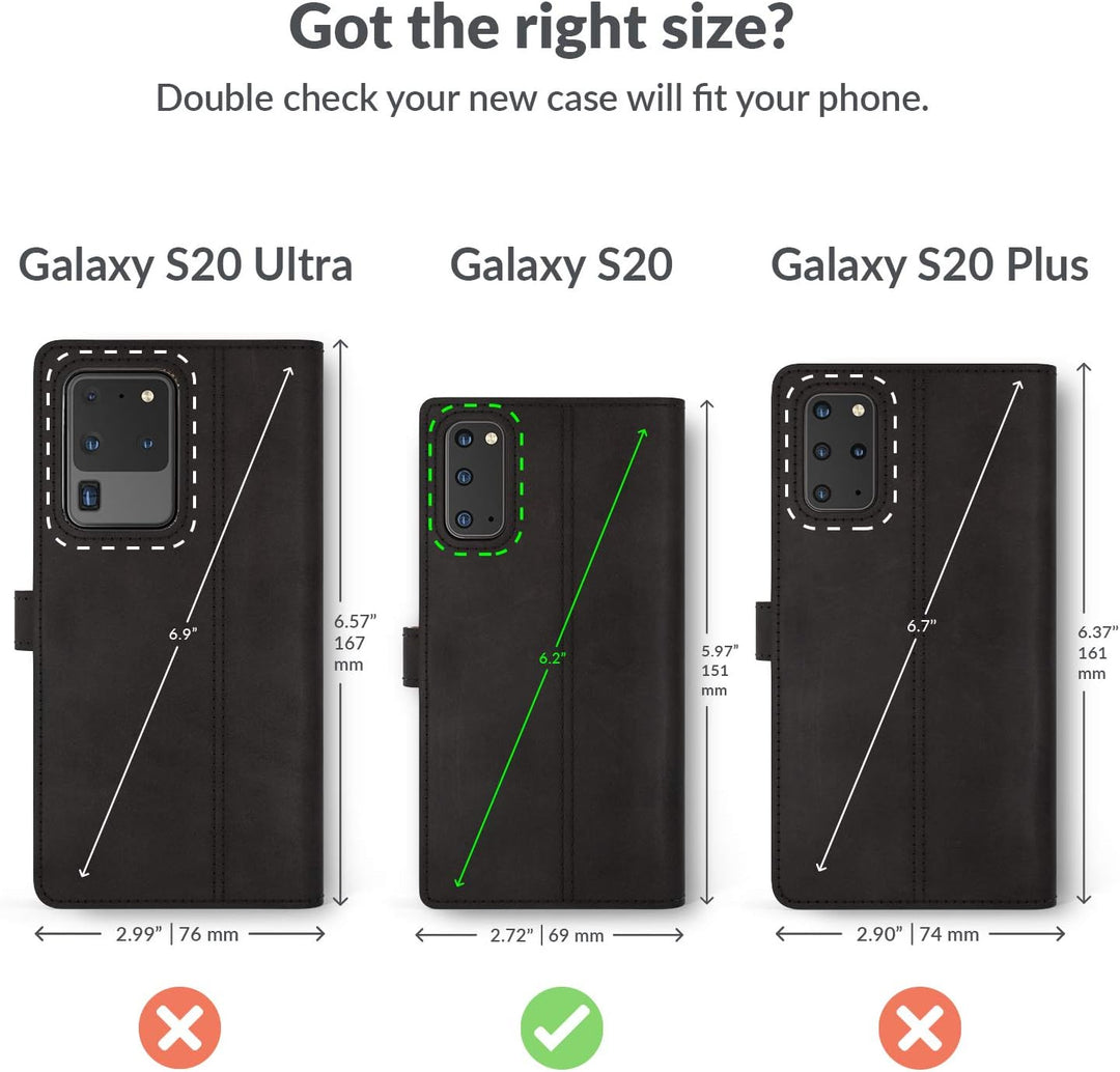 Snakehive Galaxy S20 und S20 5G Hülle Leder | Stylische Handyhülle mit Kartenhalter &amp; Standfuss | Ha
