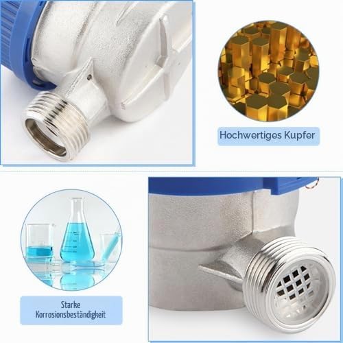 Wasseruhr 1/2 Zoll, Wasseruhr Garten Geeicht Garten Wasserzähler Set Garten Kaltwasserzähler Zapfhah
