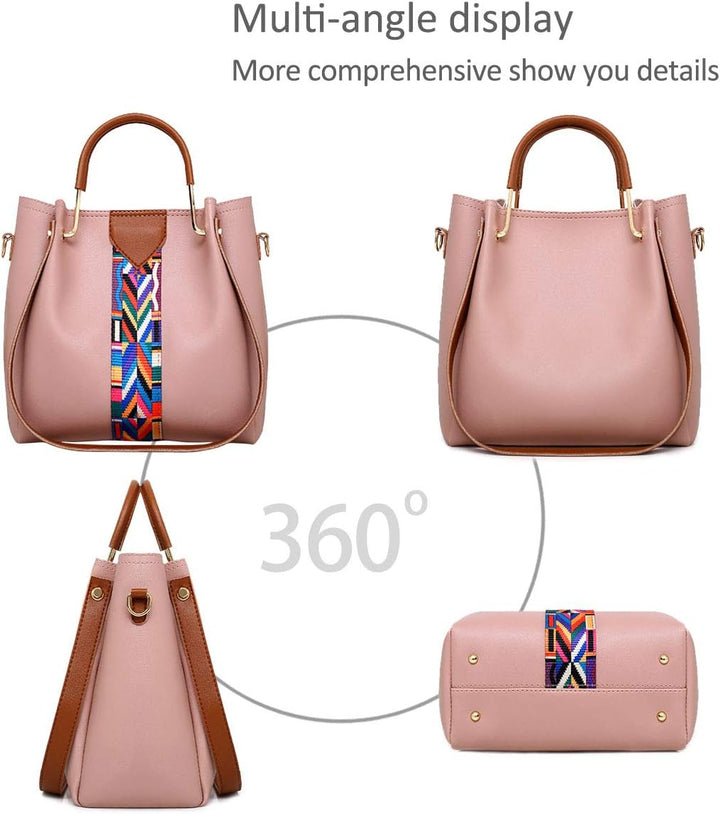 NICOLE & DORIS Damen Handtaschen Umhängetaschen 4 Stück Handtaschen für Damen Top-Griffe Schultertas