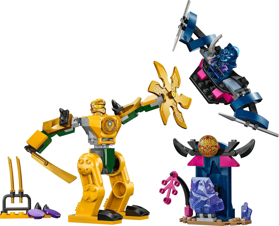 LEGO NINJAGO Arins Battle Mech, Ninja-Spielzeug für Kinder ab 4 Jahre mit Figuren inkl. Arin mit Min
