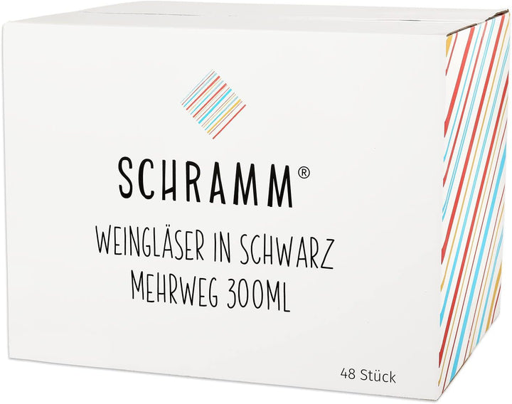 Schramm® Mehrweg Weingläser in schwarz wählbar 6, 12, 24 oder 48 Stück Champagner Glas Sektflöten Se
