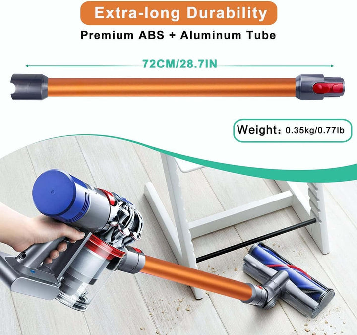 Verlängerungsrohr für Dyson V7 V8 V10 V11 V15, 72cm Ersatz Teleskoprohr mit Schnellverschluss, Staub