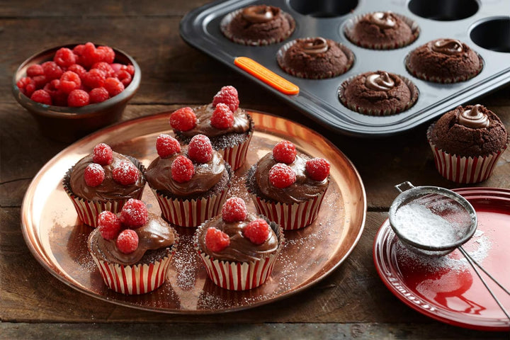 Le Creuset Antihaft Muffinform, Für 12 Stück (Ø 7 cm), Sauerteigbeständig, Aus Karbonstahl gefertigt