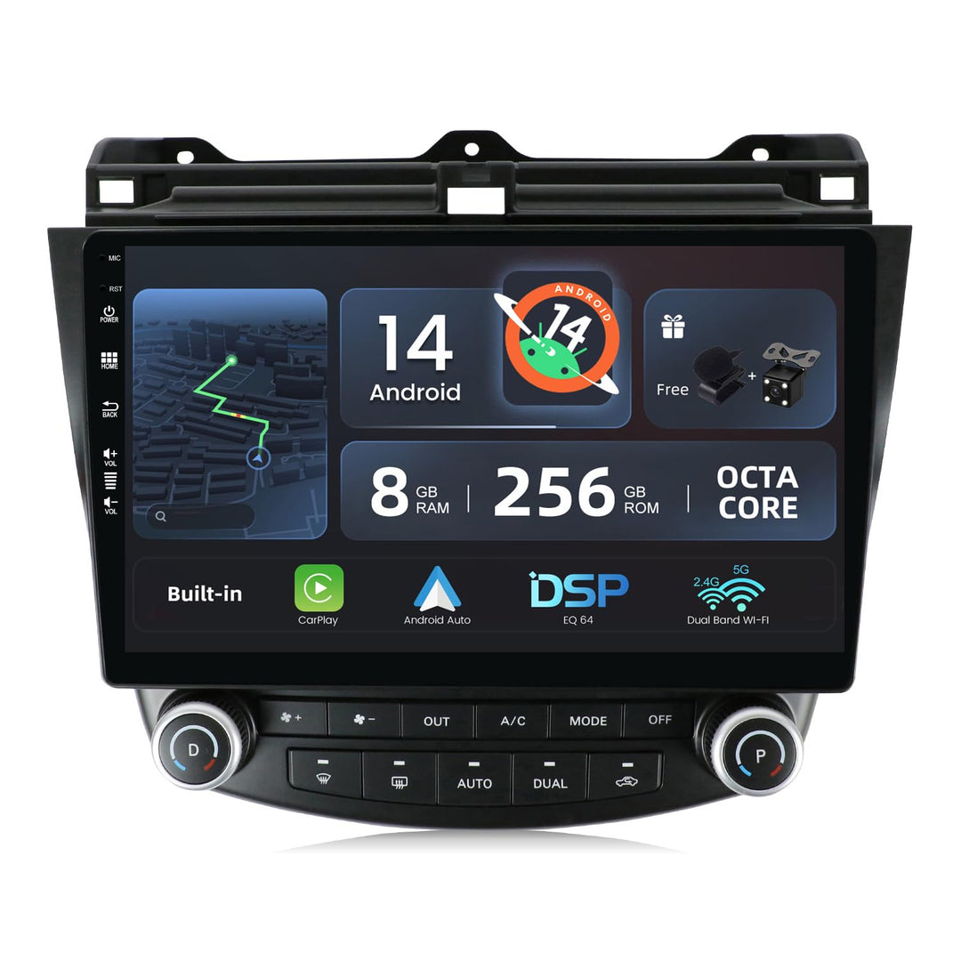 [8G+256G, 8-Core] - Android 15 IPS Autoradio für Honda Accord 7th (2002-2007) - Kabellos CarPlay/And
