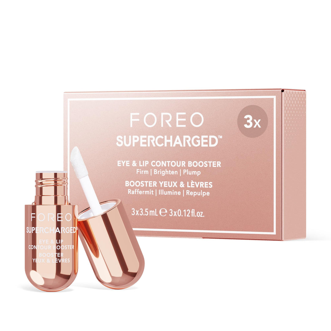 FOREO SUPERCHARGED Augen- und Lippenkontur Booster Serum - Leitfähige Augencreme - Niacinamid Serum