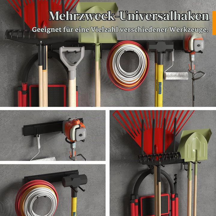 BONTEC Wandmontierter Werkzeughalter, 294kg Tragfähigkeit, 3 Rail Panels, Verstellbare Garage Wandre