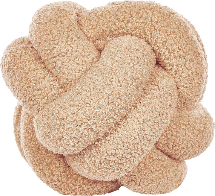 Set aus 2 modernen Boucle Deko Knoten Kissen Beige 19 x 19 cm Malni
