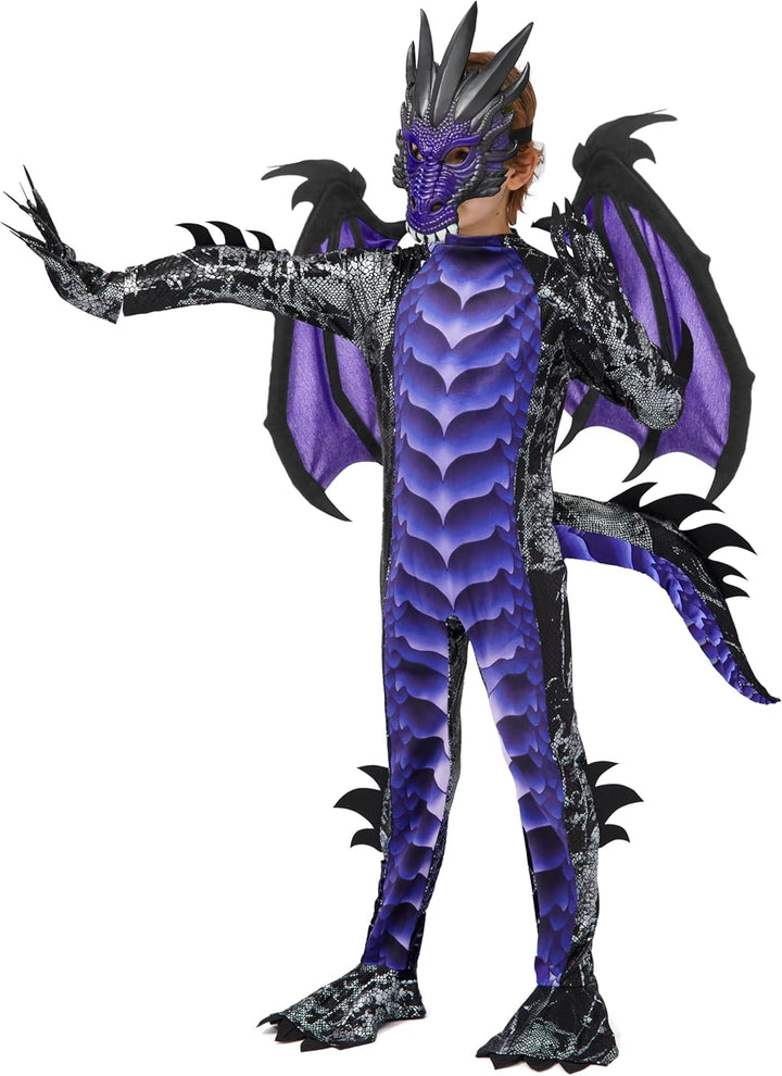 Spooktacular Creations Kind Jungen Drachenkostüm, Drachenflügel und Maske, Halloweenanzug Drachenanz