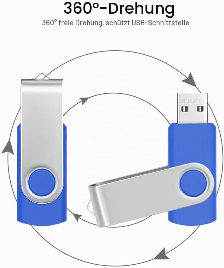Speichersticks 4GB 10 Stück USB 2.0 Sticks - Tragbar Einklappbare Memory Stick 4 GB 10er Pack Flash