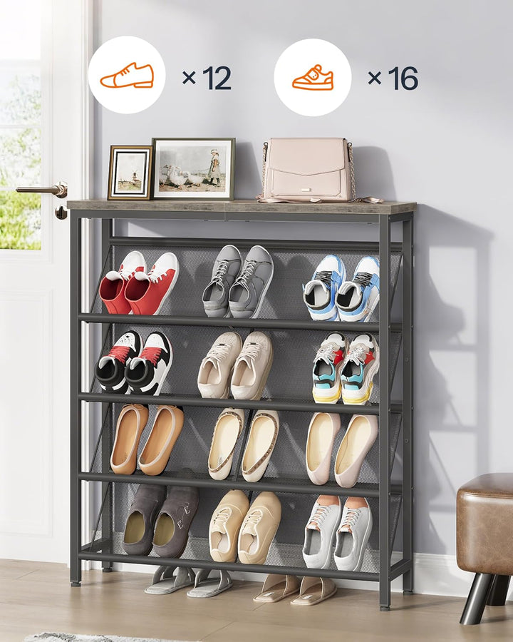Schuhregal, 5-stufige Schuhablage, Schuhschrank schmal, Schuhständer, Schuhaufbewahrung, Schuh-Organ