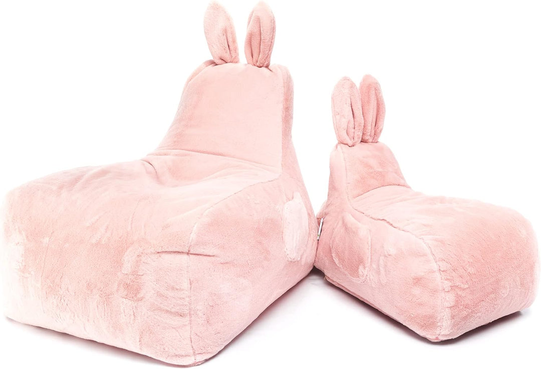 Ecopuf Bunny S | Kinder Sitzsack Hase Design - Original Sitzsack Hase mit Kunstfellbezug und vollstä