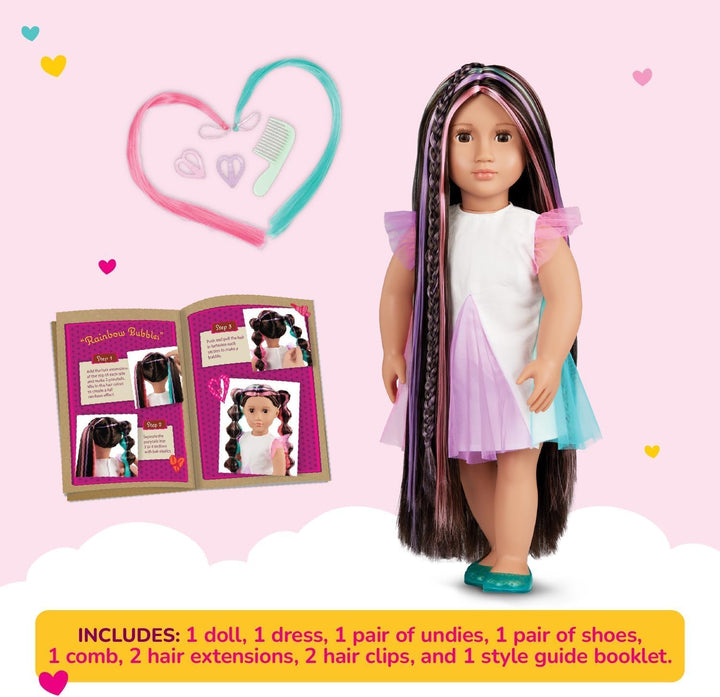 Our Generation - Tina - from Hair to There - 46 cm Hair Grow Doll - Lebensechte braune Augen und ult