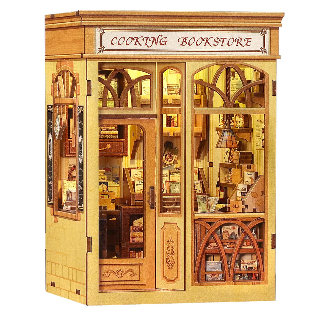 CUTEBEE Book Nook Kit - DIY Puppenhaus, Miniatur Haus Selber Baue Bausatz für Erwachsene, Home Bookn
