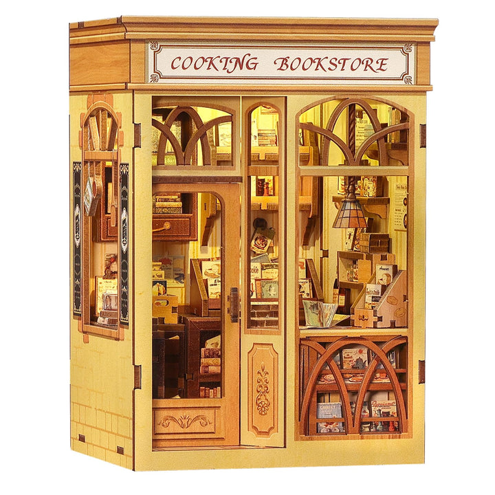 CUTEBEE Book Nook Kit - DIY Puppenhaus, Miniatur Haus Selber Baue Bausatz für Erwachsene, Home Bookn