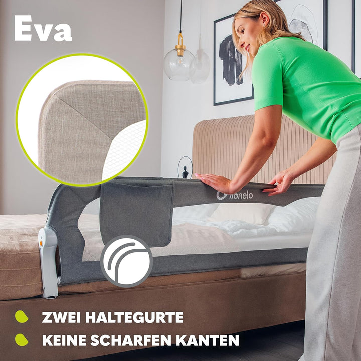 LIONELO Eva fall out protection bed fall out protection children's bed, bed rail, bed safety rail, a