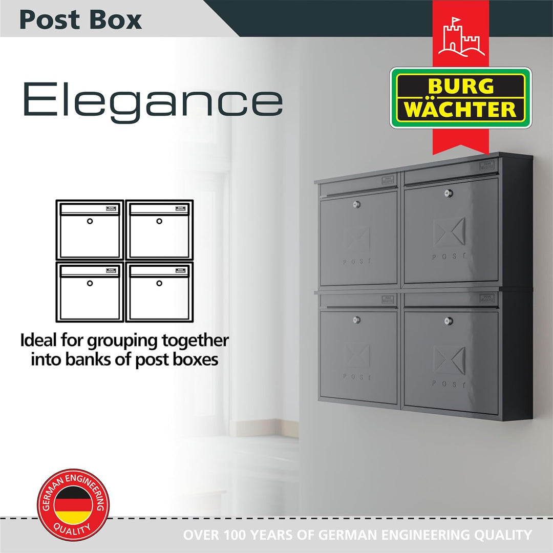 Sterling MB02G Elegance Briefkasten, Rot, Rot