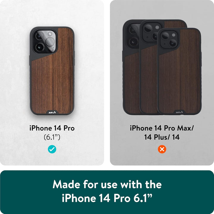 Mous - Hülle für iPhone 14 Pro - Walnuss - Limitless 5.0 - Handyhülle iPhone 14 Pro MagSafe-Kompatib