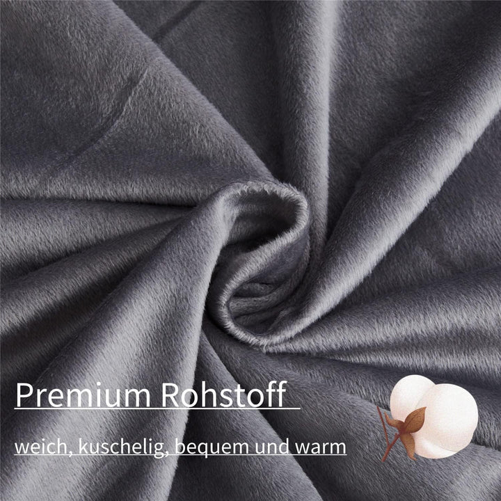 Boqingzhu Flauschige Plüsch Spannbettlaken 100x200cm Grau Fleece Flanell Cashmere Touch Spannbetttuc