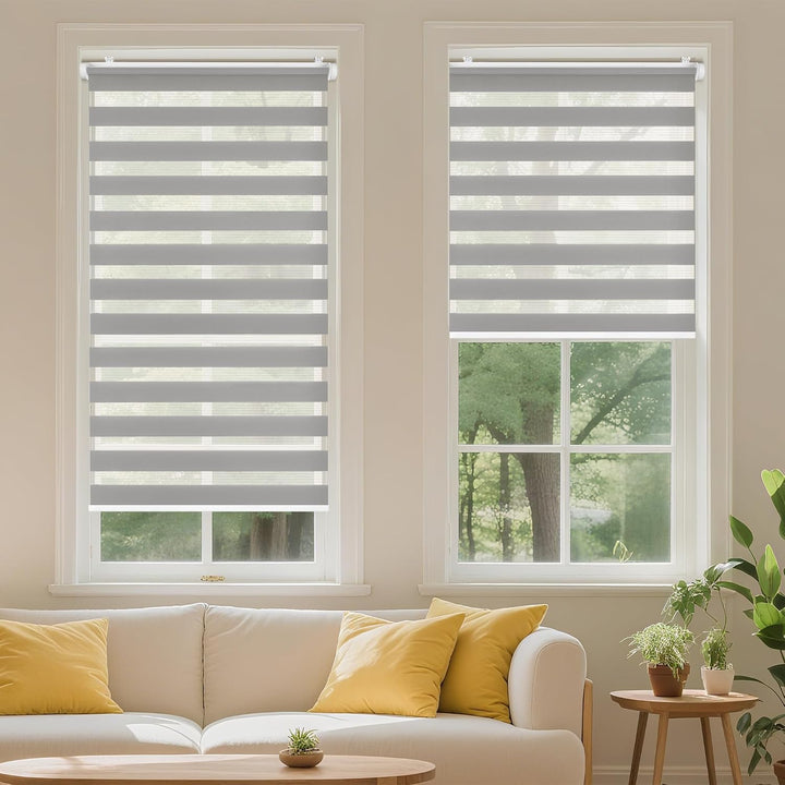 Allesin Doppelrollo schnurlos Klemmfix ohne Bohren Duo Rollos für Fenster, 85x120cm (Stoffbreite 85