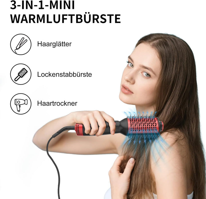 Leeko Warmluftbürste Rundbürstenföhn, 3 In 1 Heissluftbürste with 3 Temperatureinstellungen, One-Ste