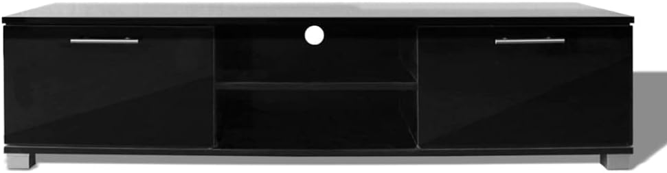 vidaXL TV Schrank Hochglanz-Schwarz Fernsehtisch Lowboard Sideboard TV Möbel 120 x 40.5 x 35 cm Hoch