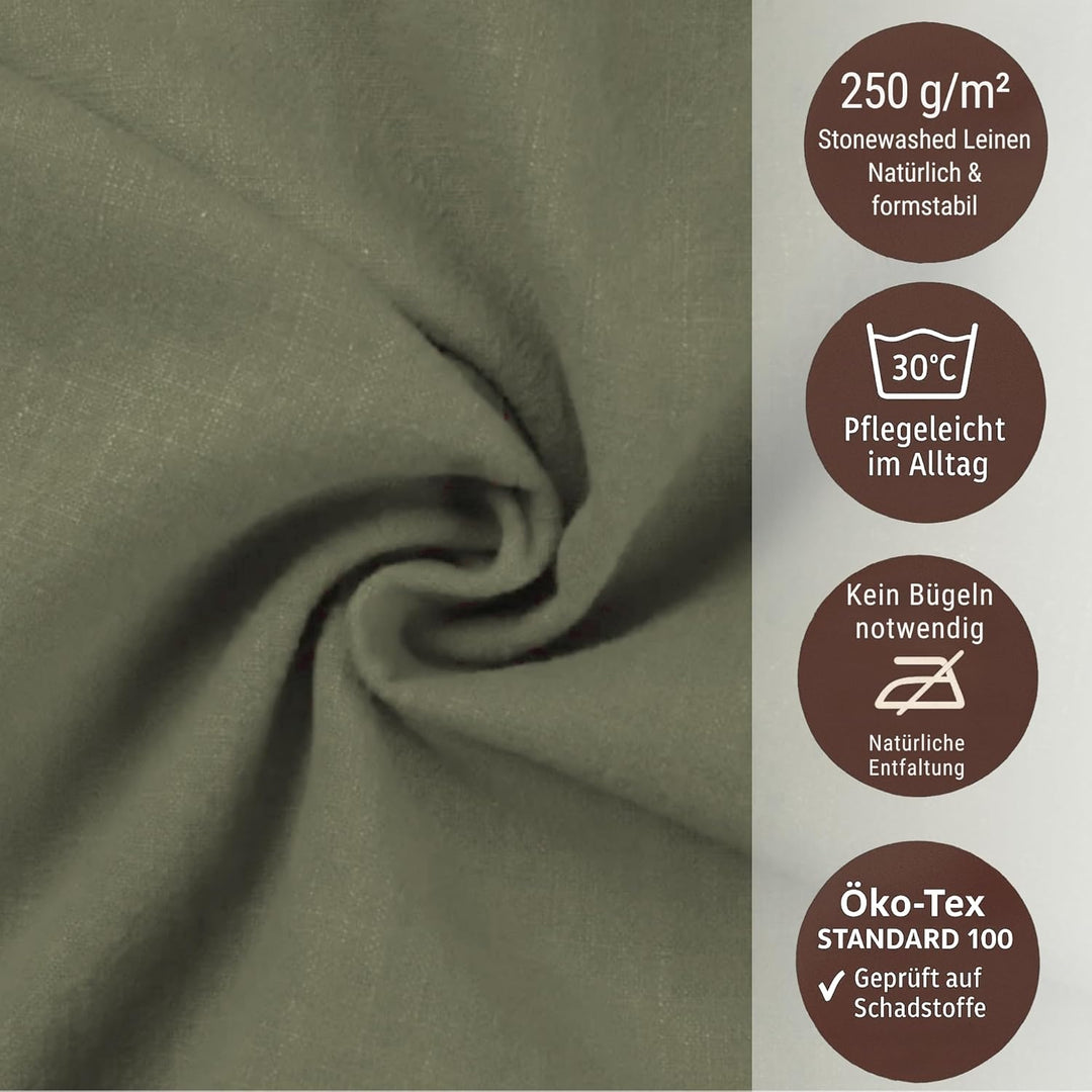 chambry 6 Premium Stoffservietten 100% Leinen Stonewashed - 40cm x 40cm - inkl. Faltanleitung als E-