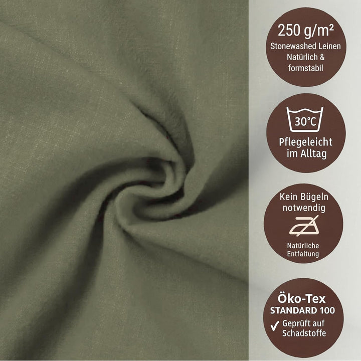 chambry 6 Premium Stoffservietten 100% Leinen Stonewashed - 40cm x 40cm - inkl. Faltanleitung als E-