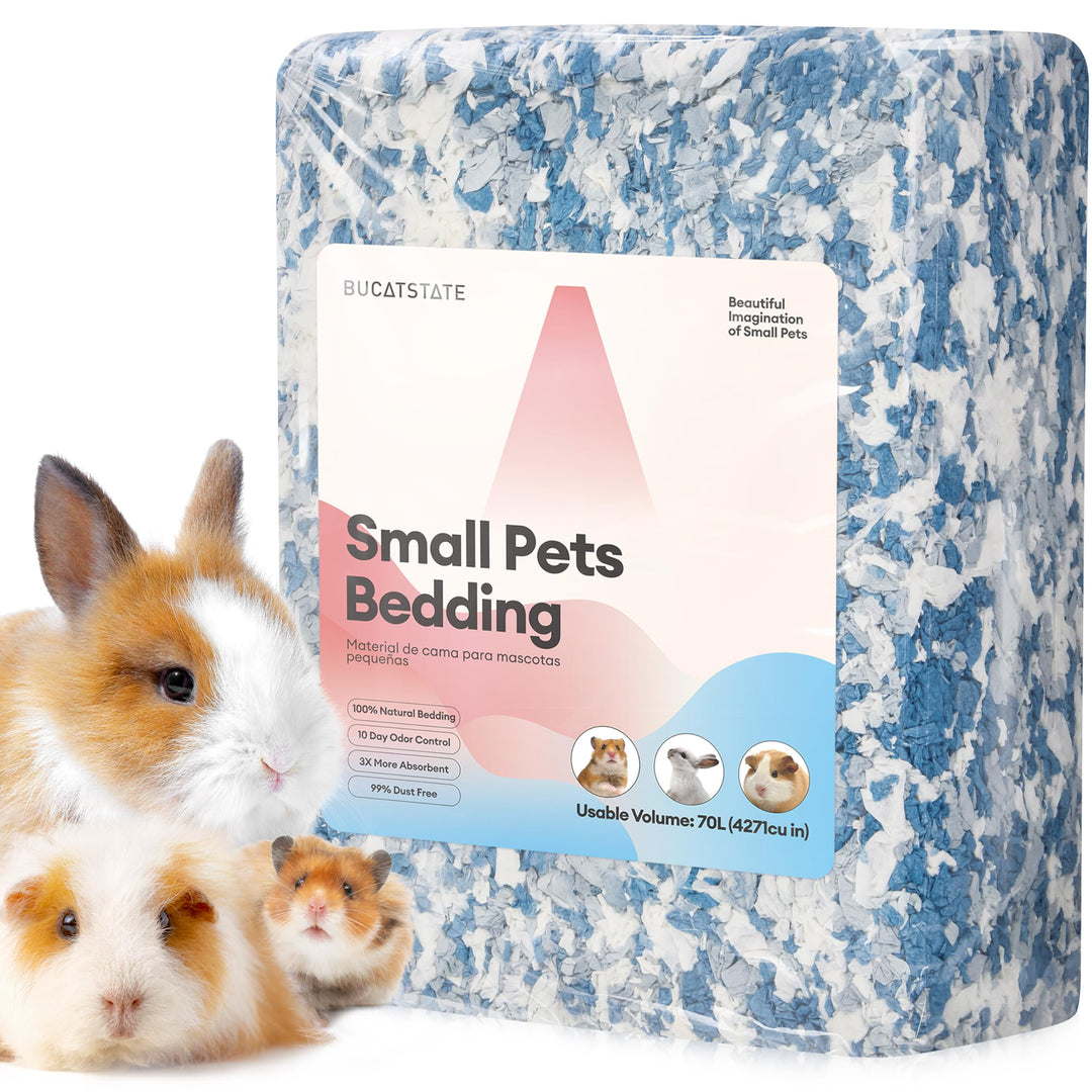 BUCATSTATE Hamster Streu 70L, Papier Einstreu für Kleintiere, Besonders Saugfähige & 99,9% Staubfrei
