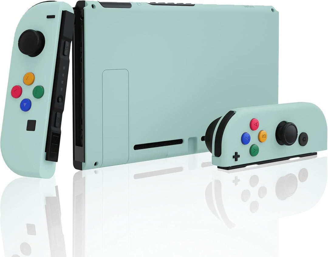 eXtremeRate Hülle Case für Nintendo Switch Joycon/Konsole, Rückgehäuse&Kickstand für Switch Console,