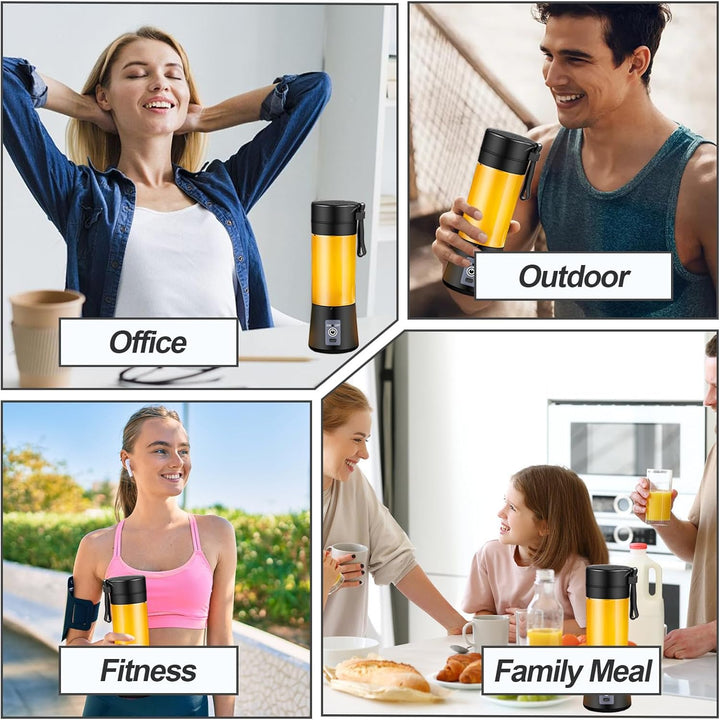 Tragbarer Mixer für Smoothies und Shakes, 400ml Mini Smoothie Maker To Go mit 6 Klingen aus Edelstah