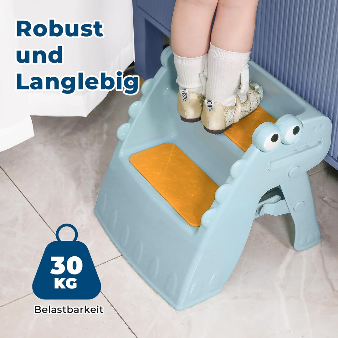 Tritthocker Kinder, Hocker Kinder Klappbar Tritthocker 2 Stufen, Rutschfester Hocker Kinder Bad Anti