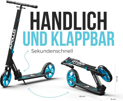 Apollo XXL Wheel Scooter - Phantom Pro Cityroller | Klappbarer City Roller für Kinder | Höhenverstel