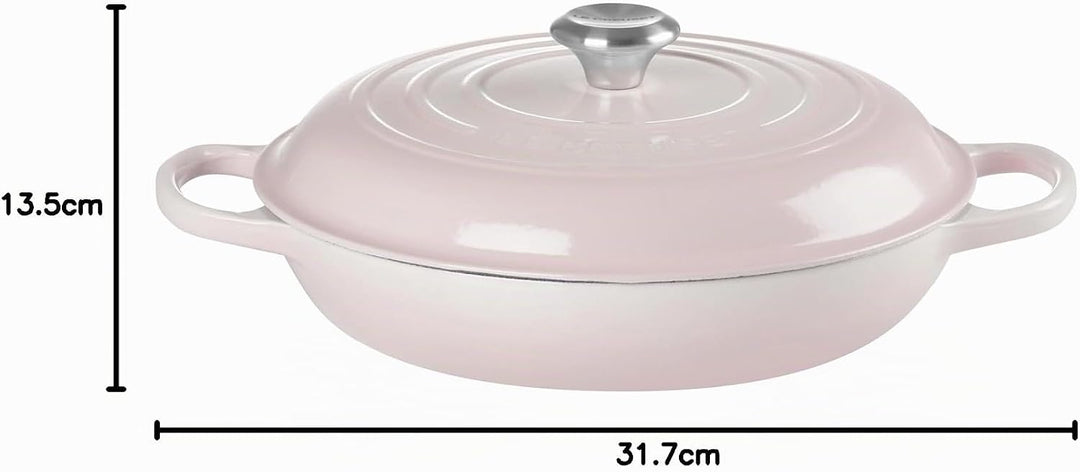 Le Creuset Signature Gusseisen Gourmet-Profitopf, Rund, Ø 30 cm, 3,5 l, Für alle Herdarten inkl. Ind