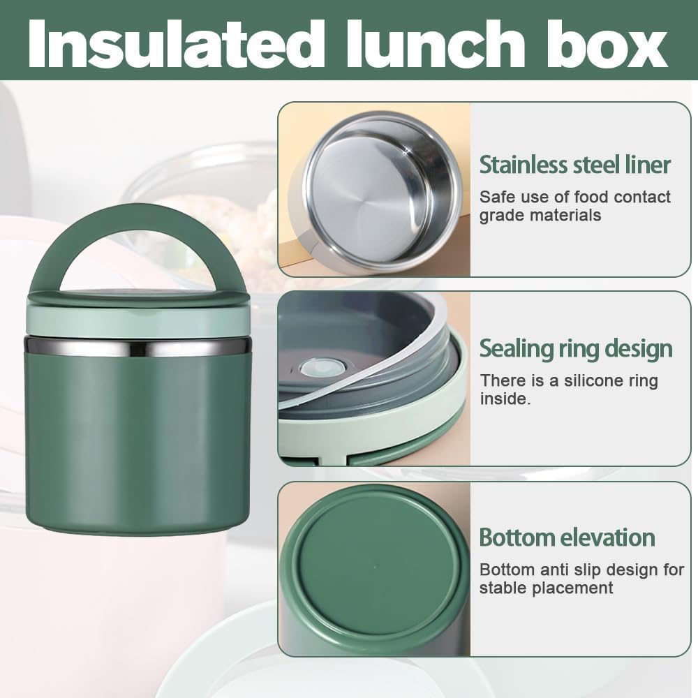 1 L Thermobehälter für Essen, Thermo Lunchbox Warmhalten Essen Edelstahl Speisebehälter Thermobehält