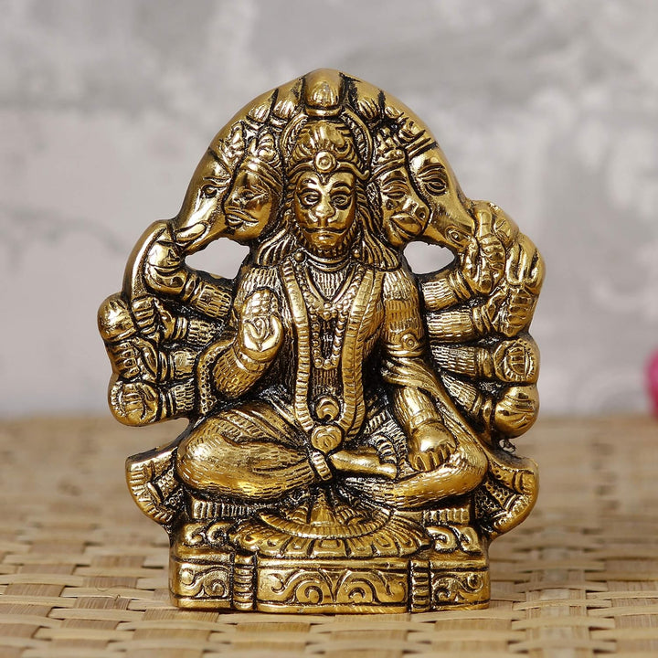 eCraftIndia Golden Panch Mukhi Hanuman Metall-Deko-Schaustück