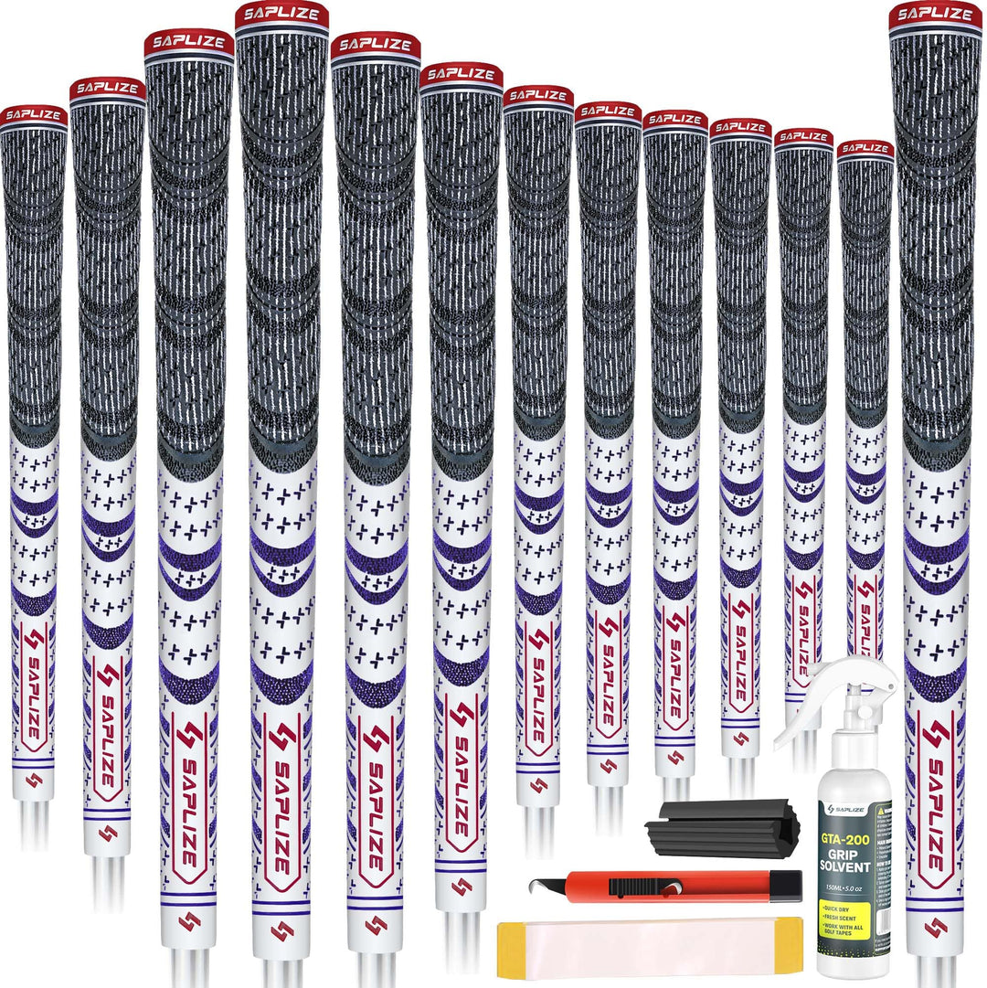 SAPLIZE Golfgriffe Set 13-teilig mit komplettem Regripping-Kit, Hybrid Golf Club Griffe aus Cord-Gum