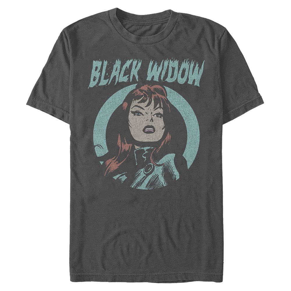Marvel Herren Vintage Black Widow T-Shirt XXL Anthrazit, XXL Anthrazit