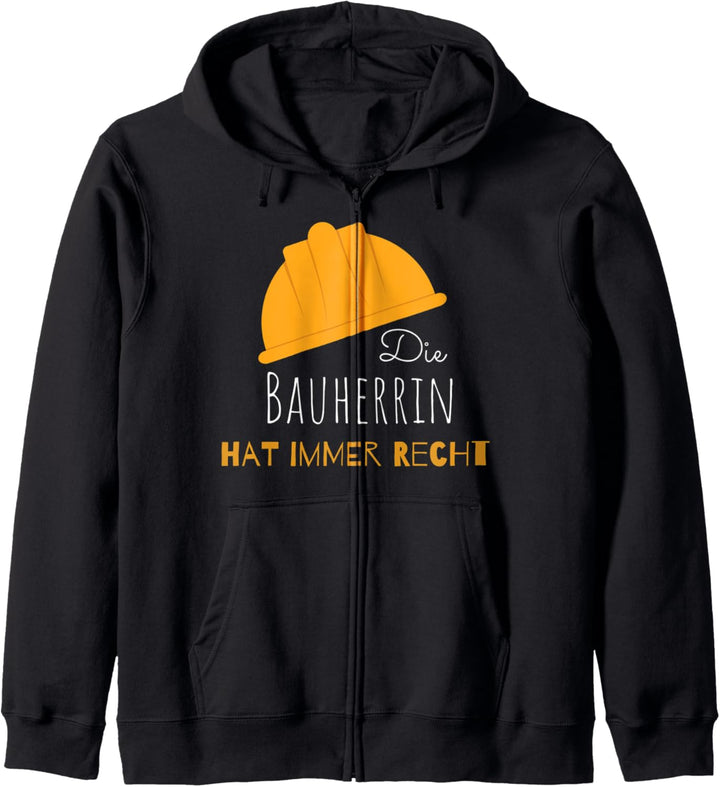 Bauherrin lustiges Outfit Baustelle Richterfest Einweihung Kapuzenjacke