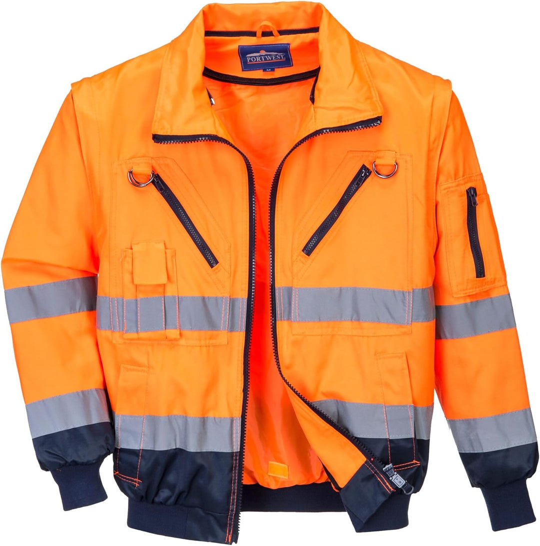 Portwest Hi-Vis Warnschutz 3-in-1 Pilotjacke, Grösse: XXXL, Farbe: Orange/Marine, PJ50ONRXXXL 3XL or