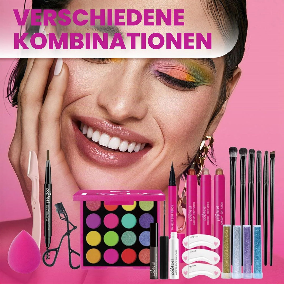 RoseFlower Schminke Set Profi Make Up Set Teenager Mädchen Schminkkoffer Kosmetische Makeup Paletten